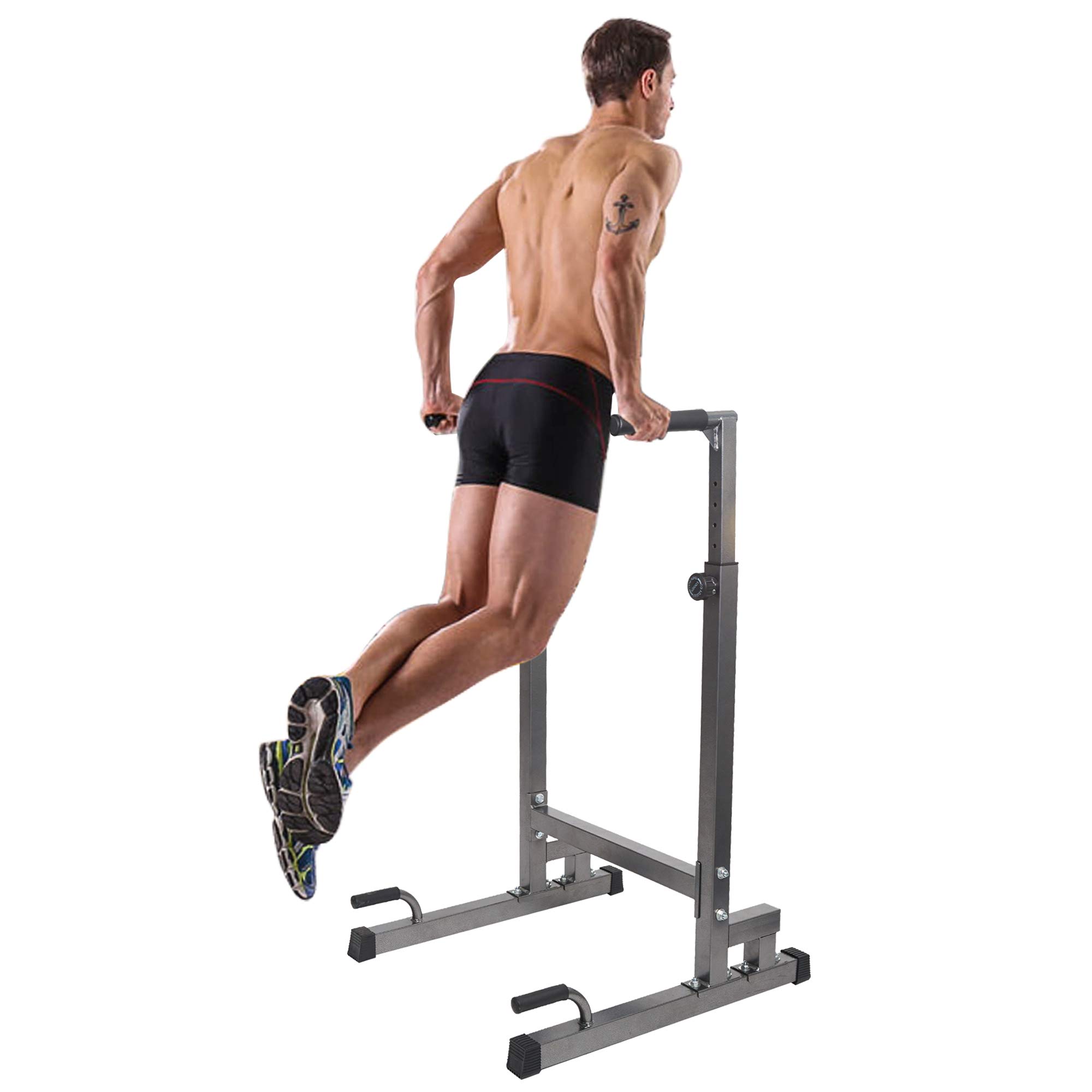 Dporticus Adjustable Heavy Duty Dip Stand Parallel Bar Bicep Triceps Home Gym Assembly Dipping
