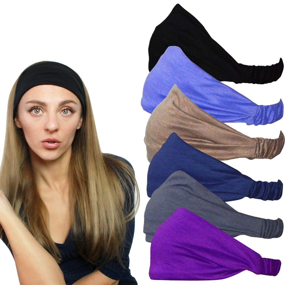 Headbands For Women Sweat Wicking Scarf Bandana Elastic Headband Wrap