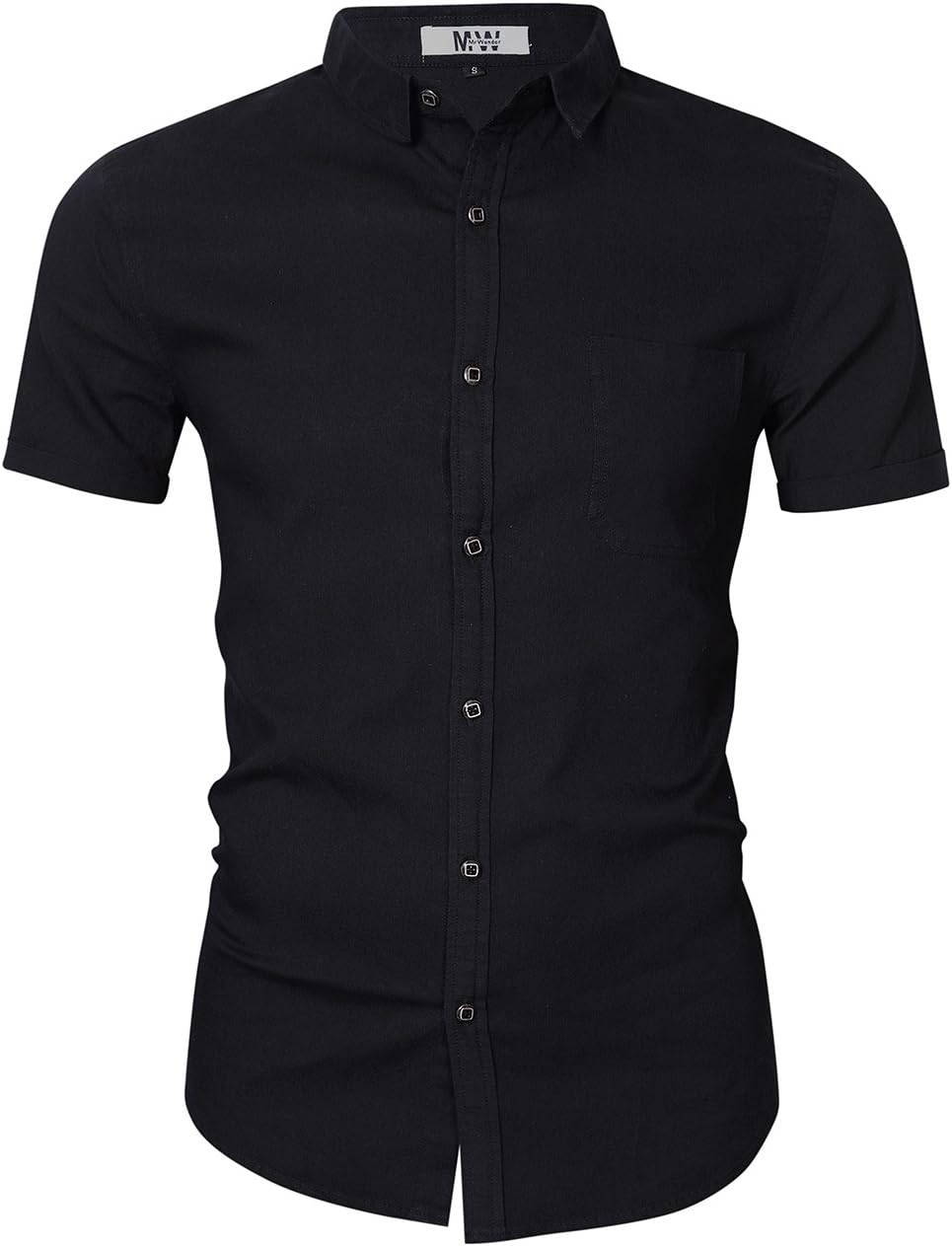 KUULEE Men's Button Down Jean Shirts Denim Work Shirt Slim Fit Dress Shirts Long/Short Sleeve Spring Shirt for Men