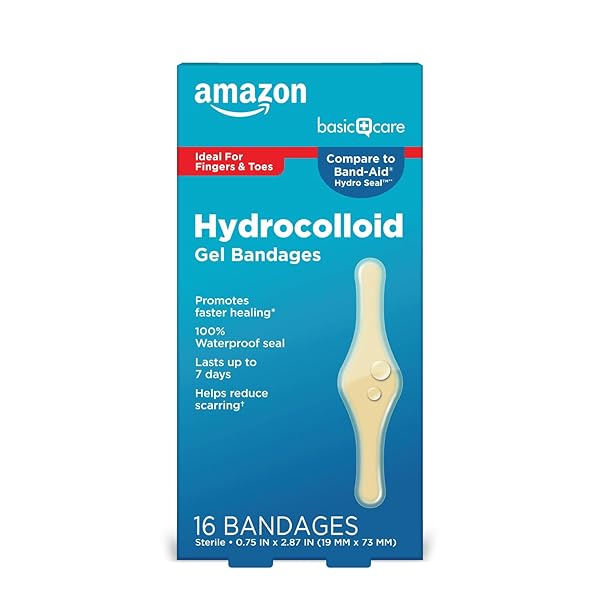 AMAZON BASIC CARE ADVANCED FAST HEALING HYDROCOLLOID GEL BANDAGES, FINGERS & TOES, 16 CT