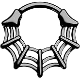 COCHARM 16G Septum Ring Spider Web Halloween Septum Nose Rings Silver Black Daith Earrings for Women 316L Stainless Steel Daith Piercing Jewelry