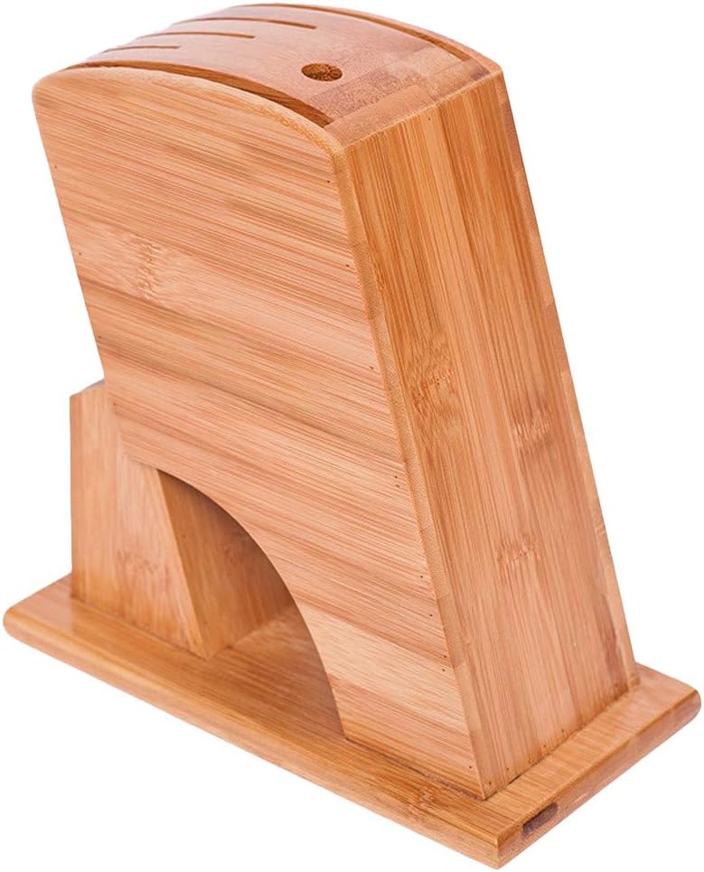 WINLISTING 2019 Top Block Rubber Wood Without Knives, Kitchen Knives Holder Stand and Organizer, Scissor Holder, Multi-Function Tool Storage Rack,ruberwood (Khaki)