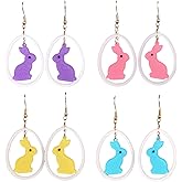 Easter Earrings for Women Bunny Easter Earrings Set Wooden Drop Earrings Dangle Earrings Bulk Accessories Holiday Jewelry Gifts