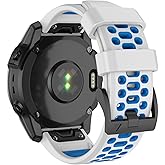 OVERSTEP Watch Band for Garmin Fenix 7/Fenix 7 Pro/Fenix 6/Fenix 6 Pro/Fenix 5/Fenix 5 Plus/Fenix 8 Solar/Amoled 47mm, Silicone Sports Strap for Garmin Quickfit 22 Smartwatch