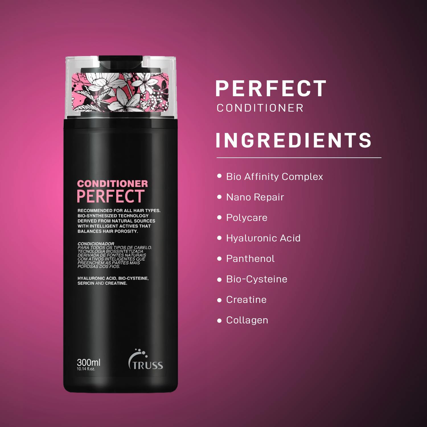 Truss Perfect Conditioner - Advanced Anti-aging Conditioning Formula for All Hair Types Including Colored, Damaged, Chemically Treated Hair - Promotes Strong, Healthy, Silky Hair