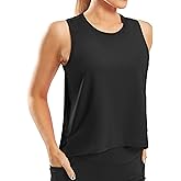 JOYSPELS Ice Silk Crop Workout Tank Tops for Women Cool-Dry Sleeveless Loose Fit Yoga Shirts