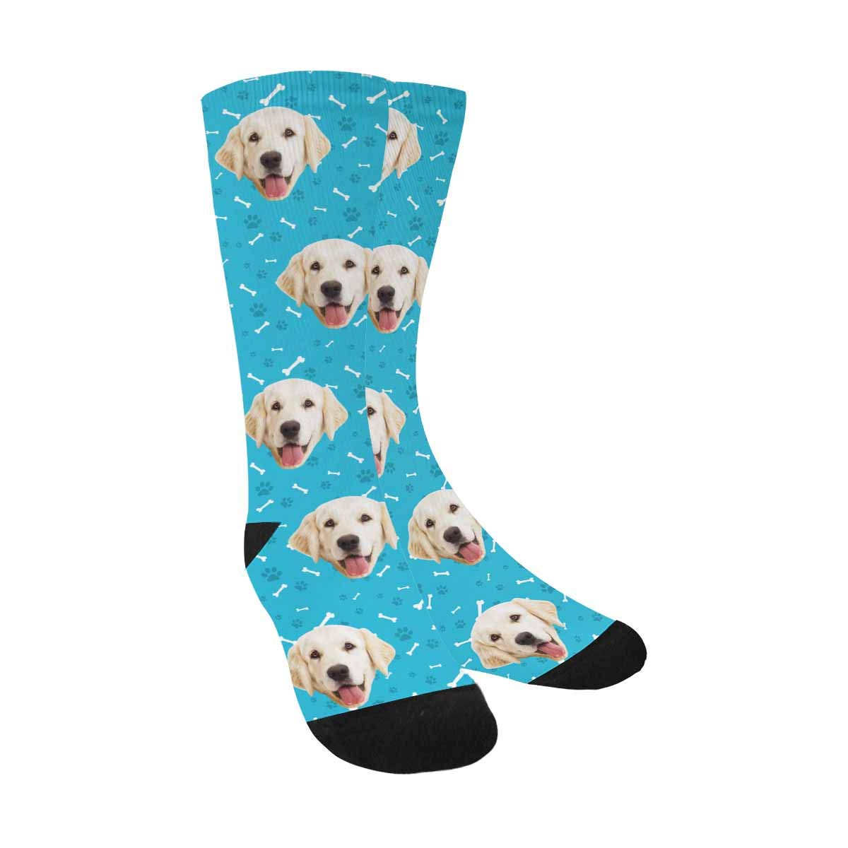 Custom Personalized Photo Pet Face Socks Cat And Dog Tracks Paws Bones Crew Socks With Picture For Men Women Buy Online In Bermuda At Bermuda Desertcart Com Productid 122162969