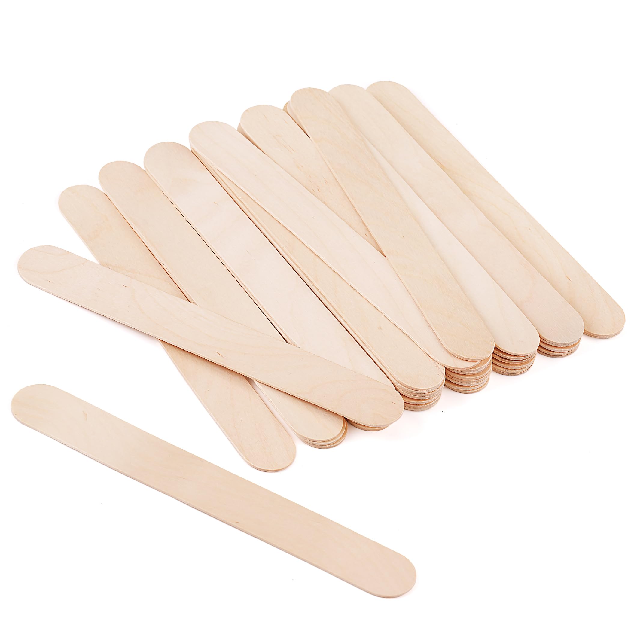 60 Pieces Jumbo Craft Sticks, 8 Inch Natural Wooden Popsicle Sticks, Multi-Functional Ice Cream Sticks for Crafts, Tongue Depressors, Hair Removal and Waxing Sticks, Plant Labels, DIY Classroom Crafts