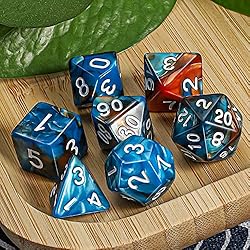 CiaraQ DND Polyhedral Dice Set with a Black Dice