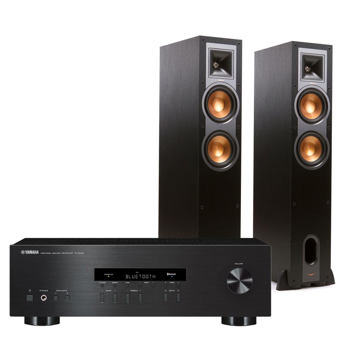 Yamaha R-S202 Bluetooth Stereo Receiver with Klipsch R-26F Reference Floorstanding Speakers (Black) by Yamaha