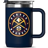 Hydrapeak x NBA Officially Licensed Denver Nuggets 18oz Insulated Coffee Mug with Flip Lid and Handle for Travel, Cold/Hot, Stainless Steel Coffee Cup Insulated, BPA-Free Double Walled, Tea Mug