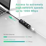 atolla USB LAN Adapter Aluminium USB Hub 3 USB 3.0 Ports Gigabit Ethernet view 2