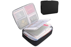 KEJIH Document Organizer Bag with Code Lock,Watertight 3-Layer File Storage Case,Portable Home Office Travel Important Document Safe for Tablet,Passport,Legal Files,Valuables(Black)