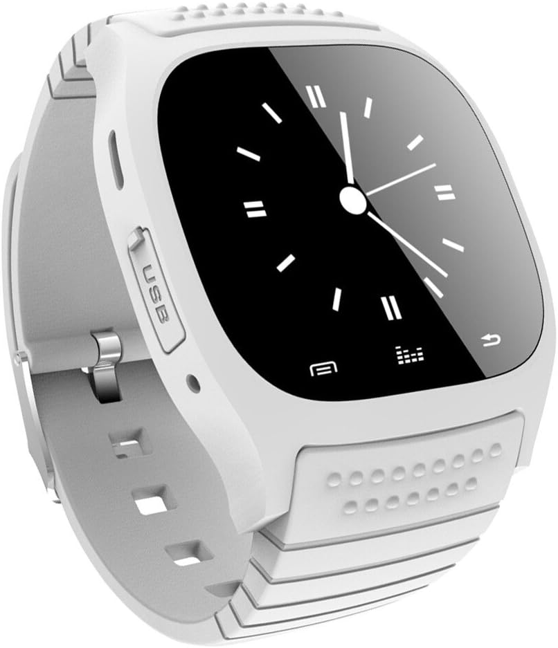 Soyan New M26 Bluetooth Smart Wrist Watch Phone Suitable for Android Phones(Full functions),For Iphone(Partial functions) (White)