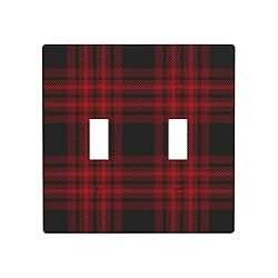 Pznen Red and Black Plaid Double Toggle Covers