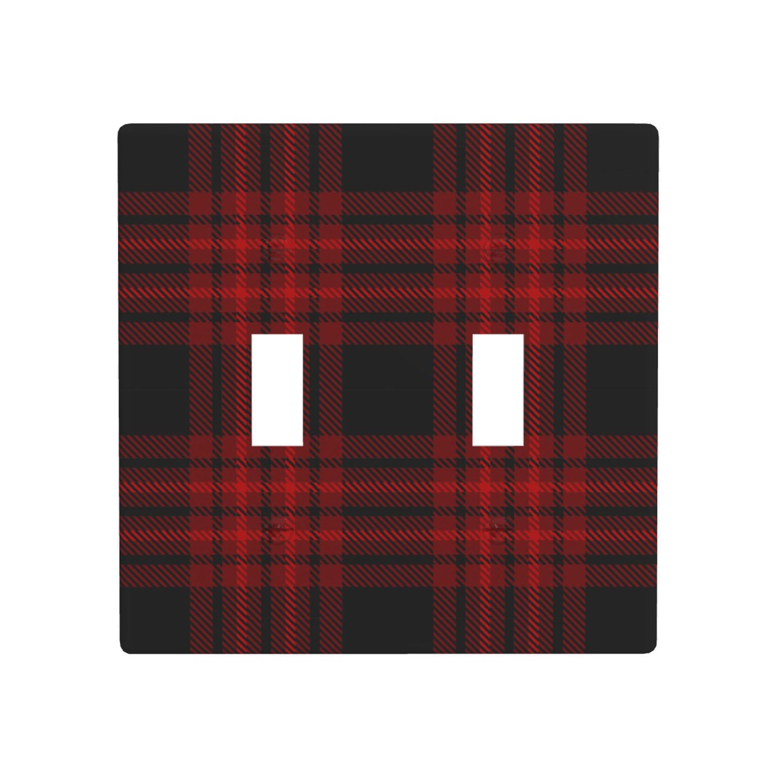 Pznen Red and Black Plaid Double Toggle Covers