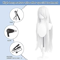 UTIEHD 100cm / 40 Inch Long Wig, Universal Anime