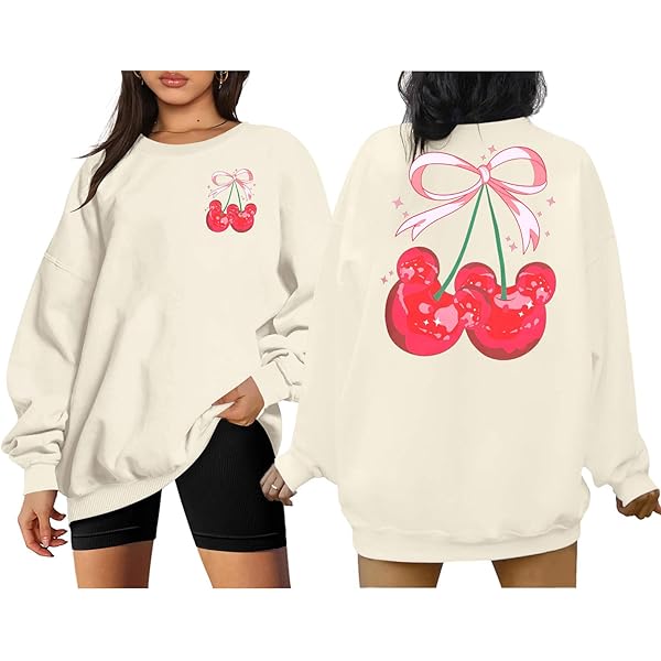 Amazon.com: Cherry Coquette Sweatshirt, Pink Bow Cherry