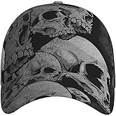 Skull Baseball Cap Adjustable Snapback Cap Men Sun Hat Cool Baseball Hats Halloween Cap for Outdoor