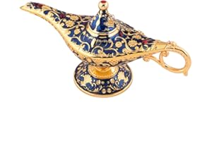 Gusnilo Legend Aladdin Magic Genie Light Lamp Pot Classic Silver(Golden Blue)