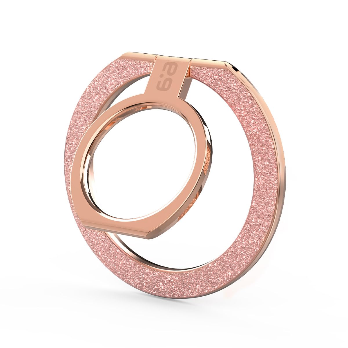 PureGear Magnetic Phone Grip Ring Stand, Magnetic Phone Ring Holder for MagSafe iPhone Air, 17, 17Pro, 17ProMax, 16, 16Pro, 16Plus, 16ProMax,15,14,13,12 Adjustable Kickstand(ChromeRoseGoldPinkGlitter)