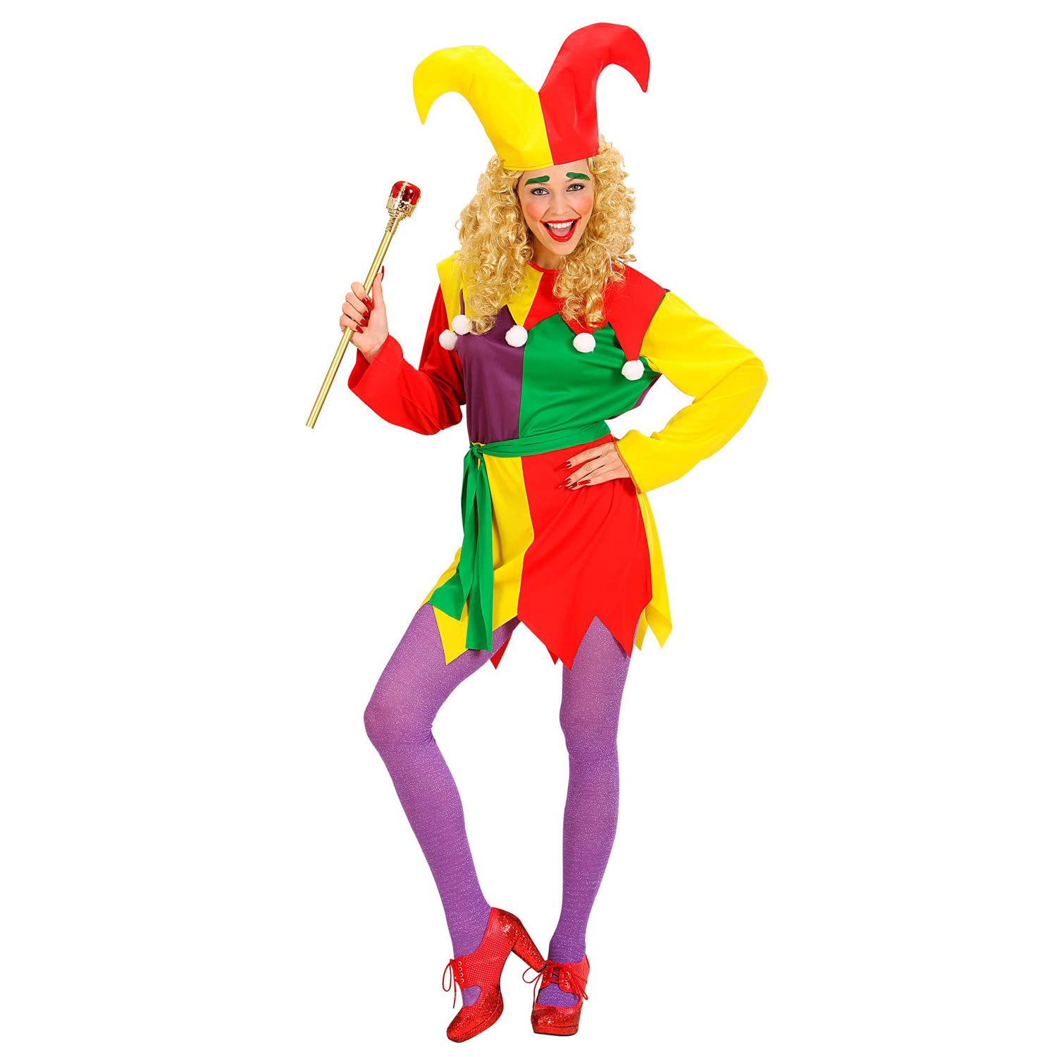 Ladies Jolly Jester Costume Small UK 8-10 for Clown Fancy Dress