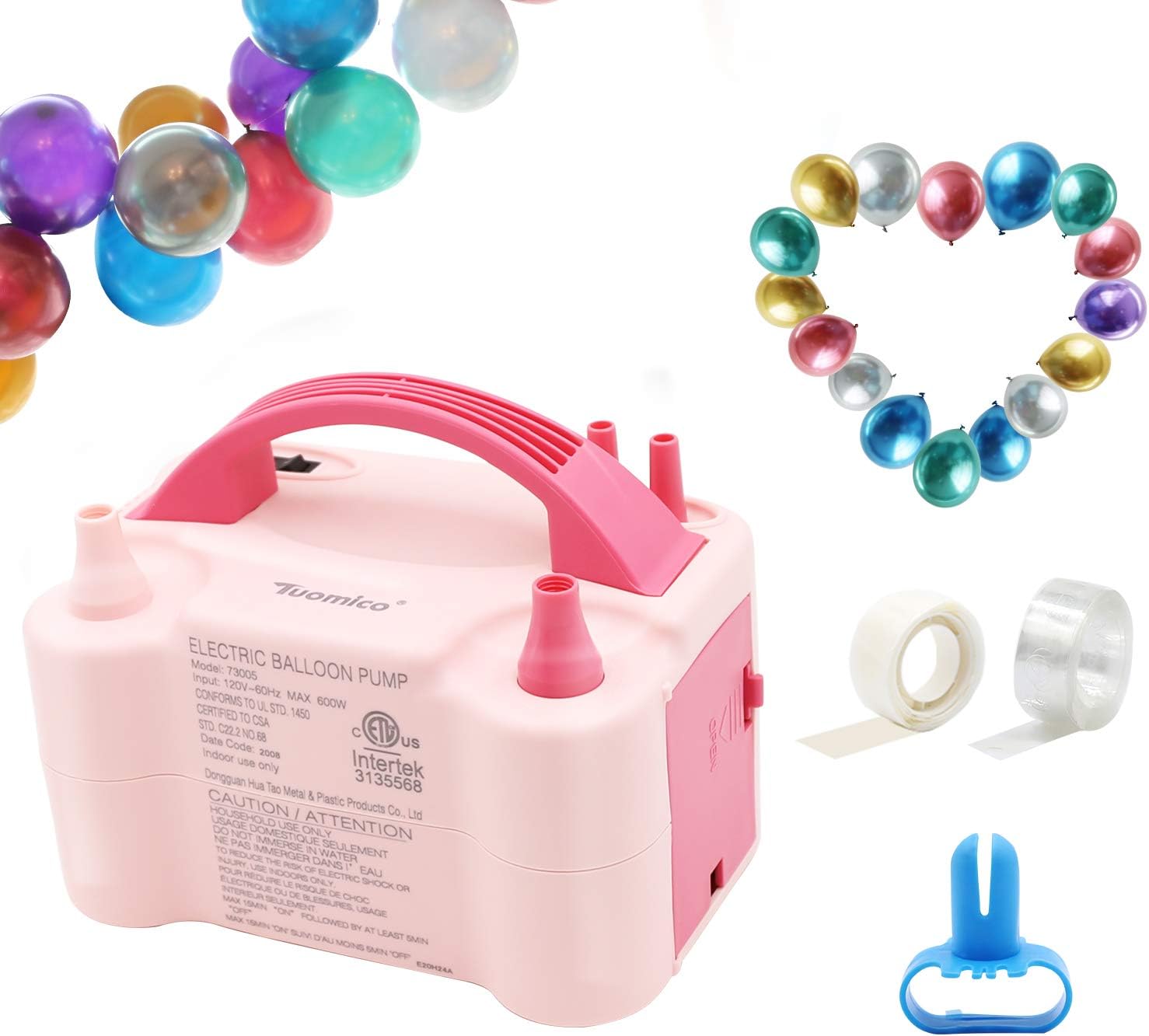 YEPVIE Electric Balloon Pump – 600W, 400L/min, With 2 Tying Tools & Nozzles, Manual/Auto Modes For Latex & Foil Balloons