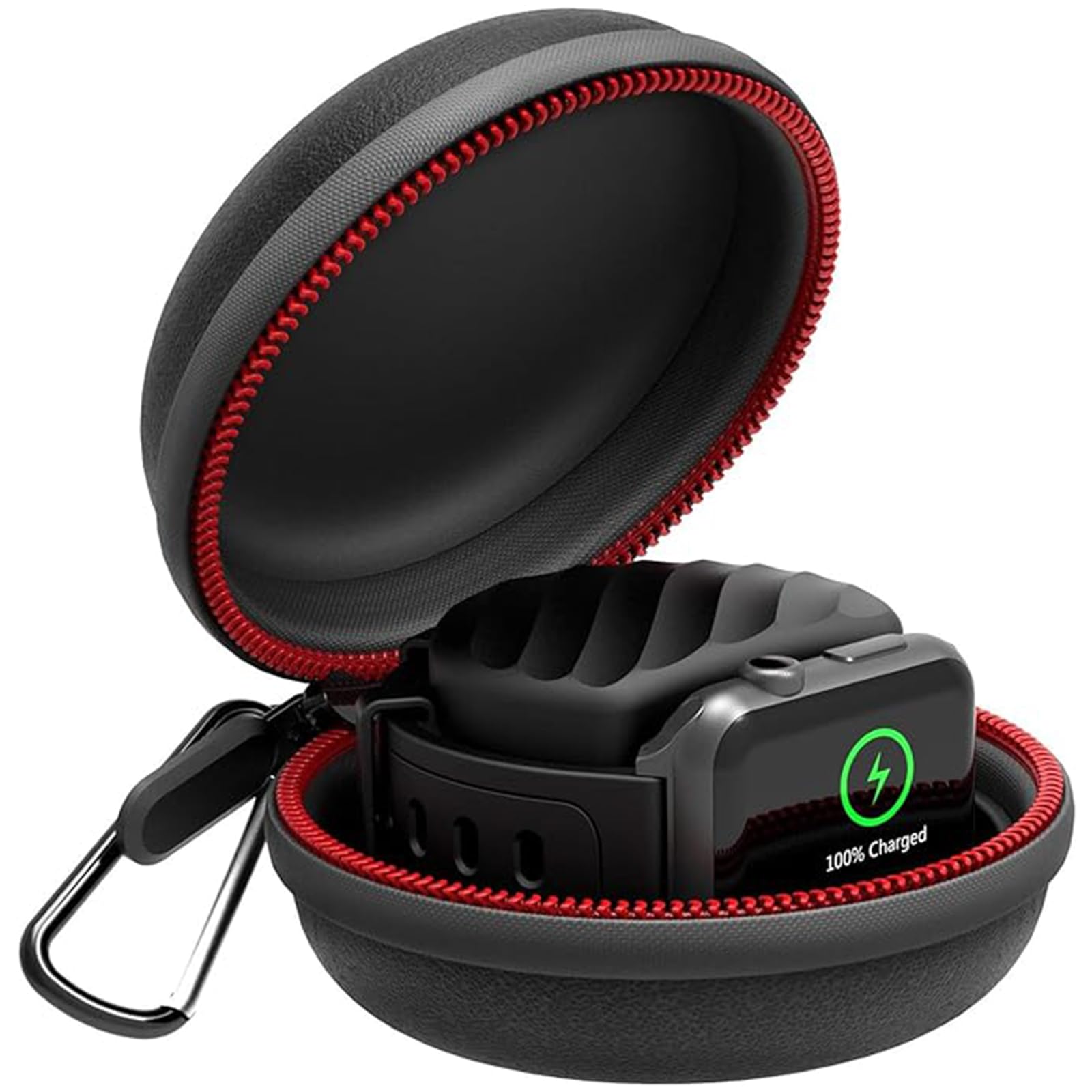 Photo 1 of HALLEAST Travel Case for Apple Watch Charger, Portable Carrying EVA Charging Dock Holder for 42mm 44mm 45mm 46mm iWatch Series 11/SE3/10/9/8/SE2/7/SE/6/5/4/3/2/1, with Night Stand Mode, Black