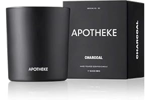 Apotheke Luxury Scented Candles for Home, Charcoal - Aromatherapy Jar Candle with Soy Wax Blend