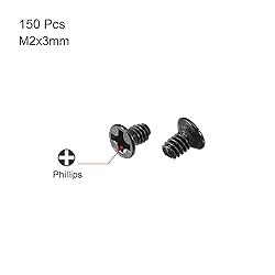 uxcell M2 x 3mm Phillips Screw Fastener Black for