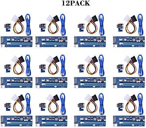 12pack 2017 newest BLUE pci-e cable 16x pci-e usb 3.0 card Powered by SATA ETH
