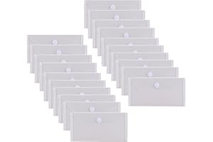 YESSART #10 Clear Plastic Envelopes 5 x 10 Money Receipt Bill Storage Holder 20 Pack Hook Loop Closure