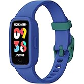 BIGGERFIVE Vigor 3 Kids Fitness Tracker Watch, AMOLED Screen, No App No Phone Needed, 3ATM Waterproof, Heart Rate and Sleep Monitor, Pedometer Watch, Sports Step Counter for Boys Girls Ages 5-15, Blue