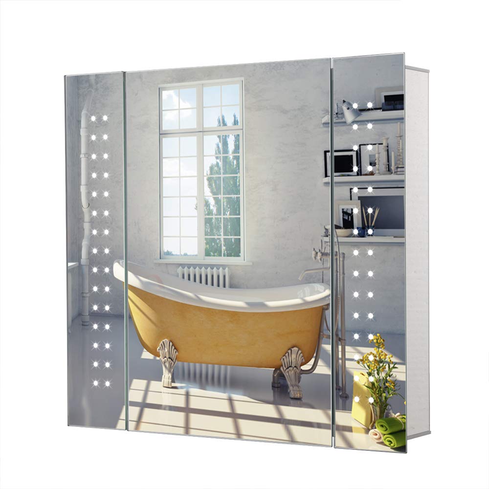 LUXES 60 LED Illuminated Bathroom Mirror with Concealed