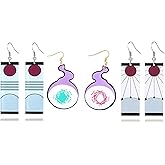 XHBTS 3 Pairs Acrylic Earrings and Cosplay Earrings Anime Earring Cosplay Accessories Valentine's Day Gifts