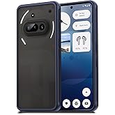 Qiinogow Case for Nothing Phone (3a),Translucent Matte Hard PC Back & Soft TPU Bumper Protective Phone Cover with Dropproof,Anti-Fingerprint,Slim Frosted Case,Blue