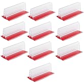 siktorrwd 10 PCS Sneeze Guard Holder, Self Adhesive Place Card Holder, 3'' x 1.7'' Plastic Tabletop Base Clips for Placing 1/8" to 1/4" Thick Sign Cards Photos Menu Tag Desk Dividers