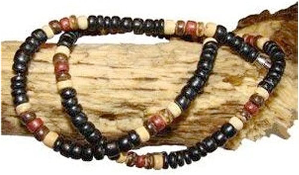 Bear Pride Bead Necklace - Gay Pride Bear Flag Colors. Male Gay Pride Necklace Bead Chain for 