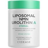Codeage Liposomal NMN + Urolithin A, 60 Capsules | NMN 500mg and urolithin A 500mg per serving, liposomal delivery from sunflower phospholipids. Vegan, non-GMO.