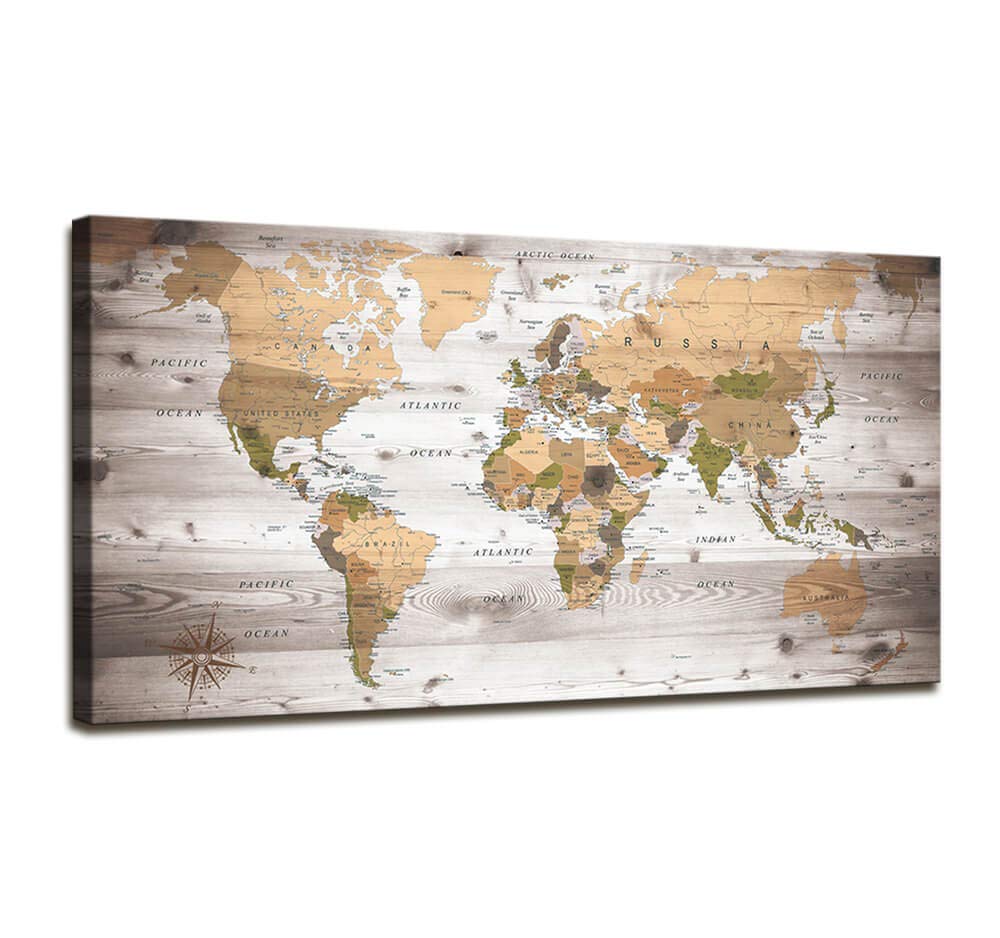 Best wall art for living room world map