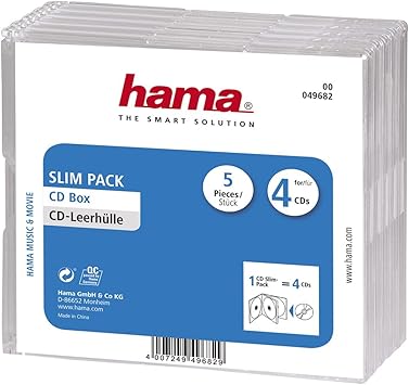 Hama - Caja para 4 CDs (pack de 5 cajas): Amazon.es: Electrónica