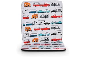 Camco Life Is Better at The Campsite Neoprene Drink Coaster - Fun Multicolor Retro RV, Camper, and Trailer Designs - Great for Rving, Camping and More - 2 Pack (53231)