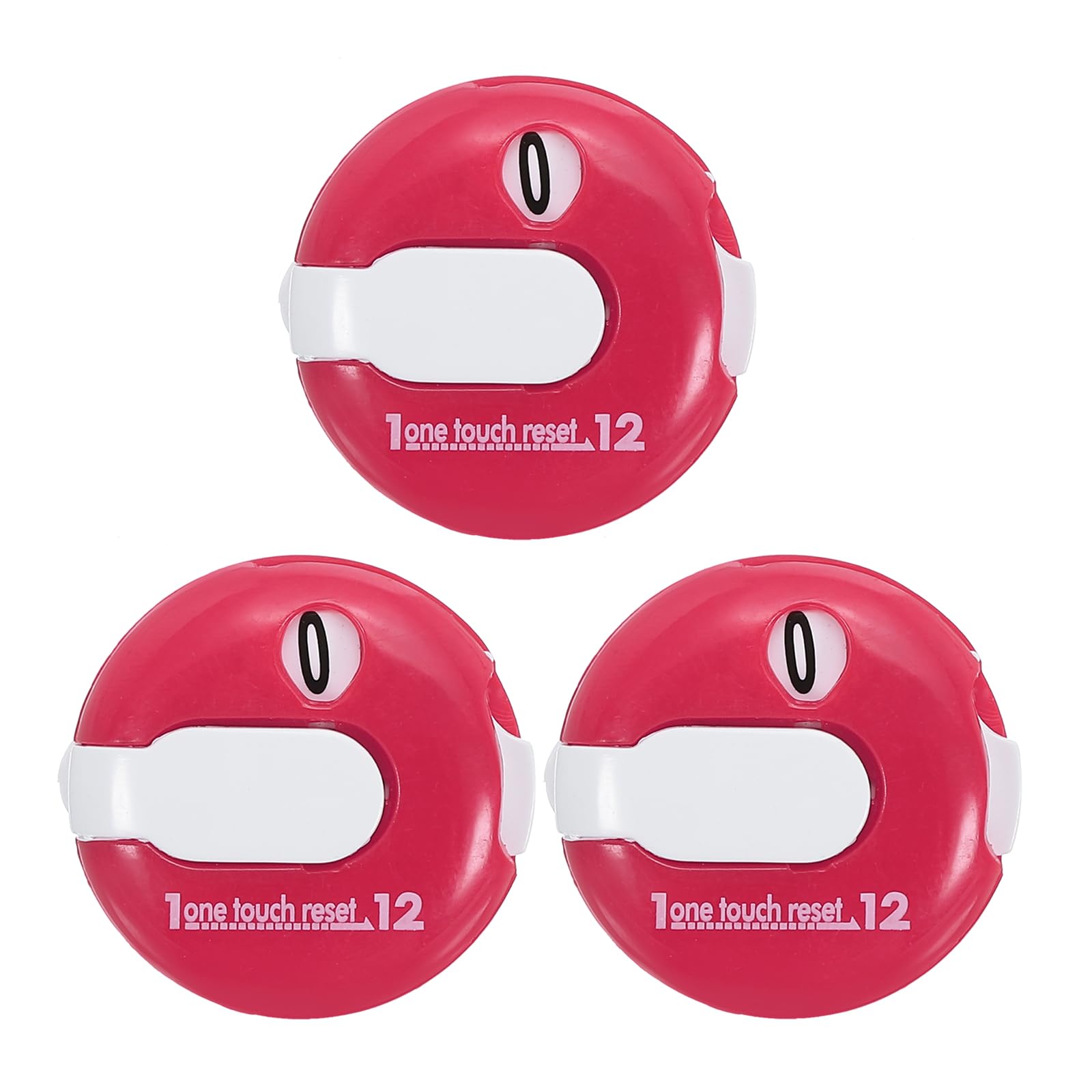 PATIKIL Golf Score Counter, 3 Pack Mini Golf Shot Stroke Attachment Counter Clicker Up to 12 Shots Score for Golfers Glove Bag Hat, Pink/White