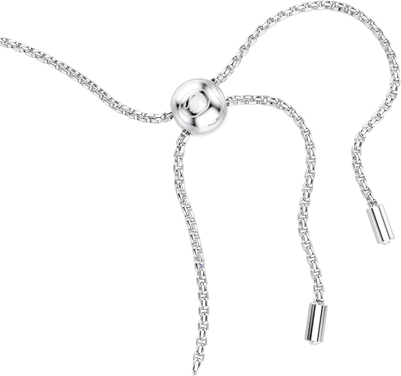 Matrix Tennis Armband, Rhodiniertes Damenarmband mit Klaren und Blauen Zirkonia in Gemischten Rundschliffen, Mit Kugelschiebeverschluss, Armbandlänge: 24 cm, Armbandbreite: 0.3 cm