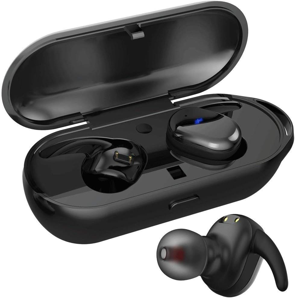 Wireless Earbuds,Touch Control Bluetooth Headphones with Breathing Lamp Sweatproof Mini in-Ear Sports Earphones Noise Cancelling Headsets with Charging Box Built-in Mic for Smartphones (Black-1)