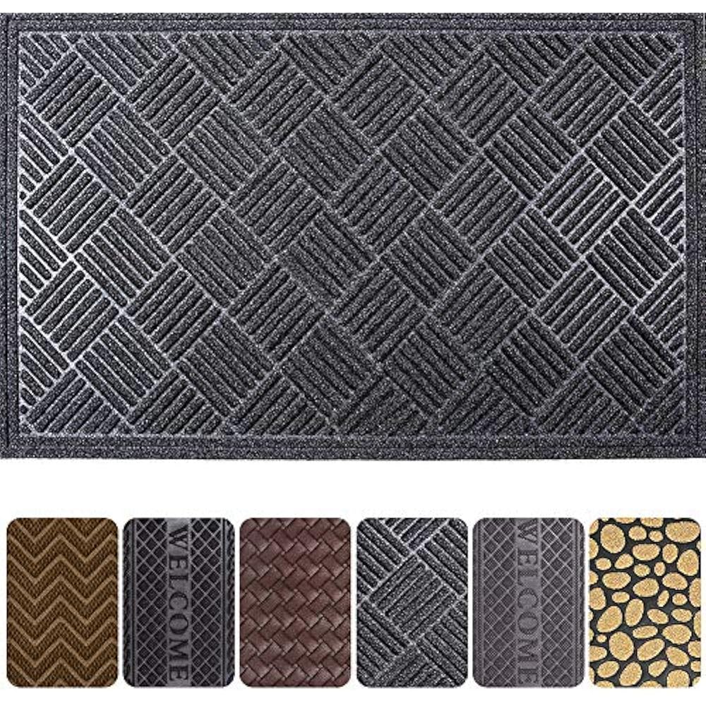 Entrance Door Mat, 24 X 36 Inch Winter Durable Large Heavy Duty Front