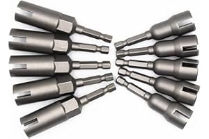 YOUSEMOT 5Pcs Slot Wing Nut and 5Pcs Deep Power Wing Nut Driver for Panel Nuts Screws Eye Q Hanger C Hook Bolt