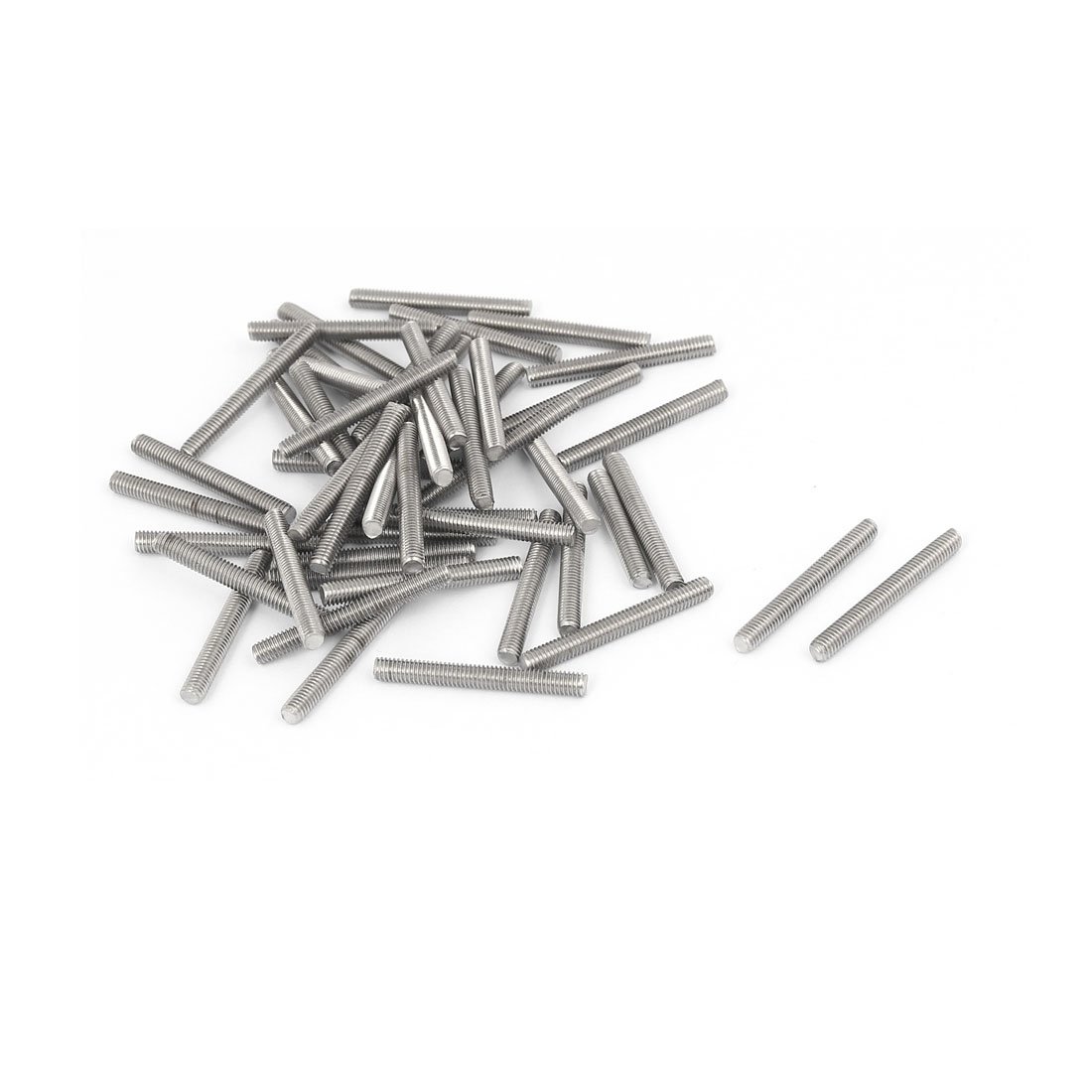 Sourcingmap M3 x 25mm 304 Stainless Steel Fully Threaded Rods Bar Stud Hardware 50 Pcs