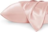 Bedsure Satin Pillowcase for Hair 2 Pack Queen Standard 50x75 cm Blossom Pink