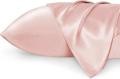 Bedsure Satin Pillowcase for Hair 2 Pack Queen Standard 50x75 cm Blossom Pink